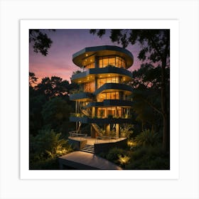 Modern House In The Forest 2 Art Print