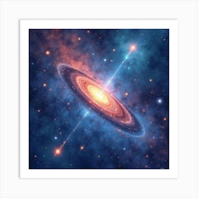 Luminous Galaxies In Watercolor With Vivid Details 1 Art Print