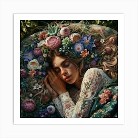 sleeping lady Art Print