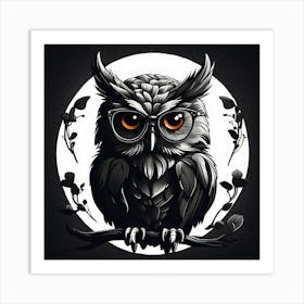 Owl With Glasses Art Print