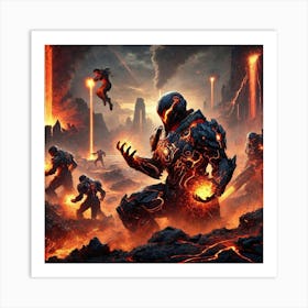 Sci Fi Volcanic Combat Pyroclast Clan Art Print