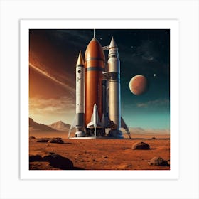 Mars Space Exploration Art Print