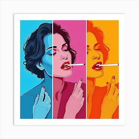 Woman Smoking A Cigarette 1 Art Print