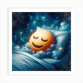 Sleepy Smiley Art Print