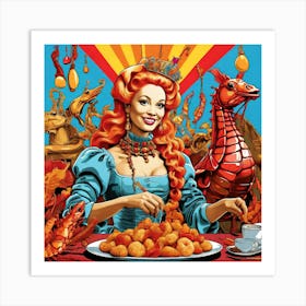 Lady At A Table Art Print