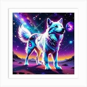 Dog In Space Art Print