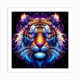 Psychedelic Tiger Art Print