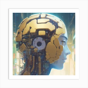 Robot Head 44 Art Print