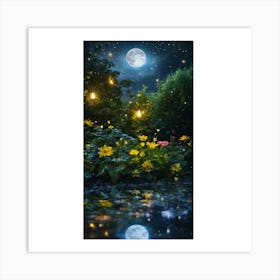 Night In The Garden Art Print