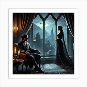 An Elegantly Dark Room In Queen Sorath S Obsidian Converted Art Print