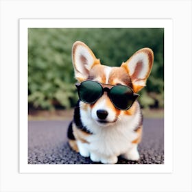 Corgi Wearing Sunglasses 4 Art Print