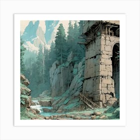 Castle In The Mountains Art Print