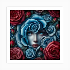 Blue Roses 8 Art Print