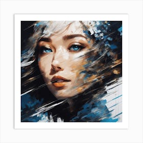 Girl With Blue Eyes Art Print