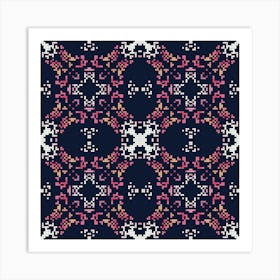 Abstract geometric pattern in pixel art style. 1 Art Print