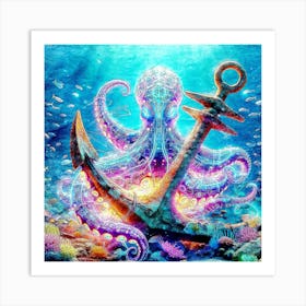 Octopus Anchor Underwater Poster