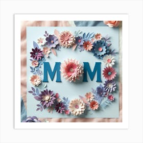 Mom With Flowers Art Print