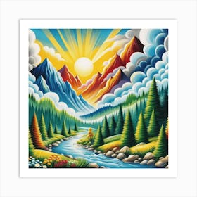 Mountain Scene Art Print