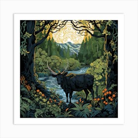 Elk In The Forest Art Print