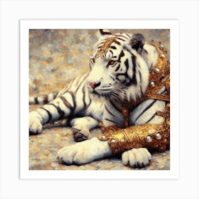 White Tiger, Tiger with Armor Art Print