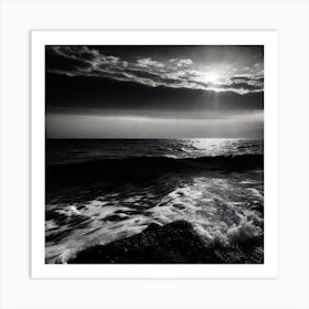 Black And White Seascape 17 Art Print