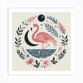 Scandinavian style, Flamingo Art Print