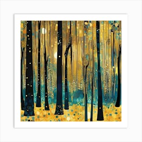 Forest At Night Art Print