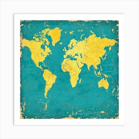 World Map Art 13 Art Print