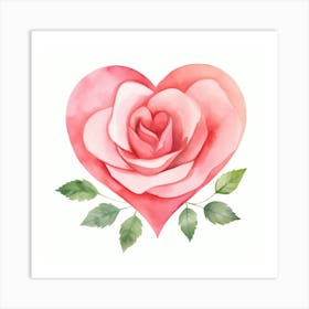 Heart Rose Art Print