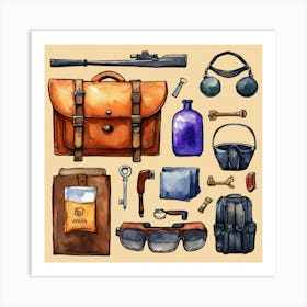 Bag With Burglar Equipment Art Print