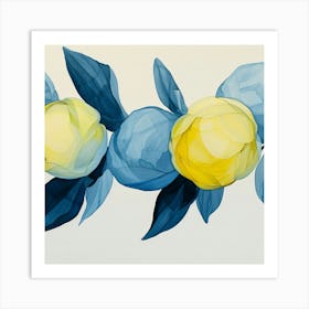 Blue Lemons Art Print