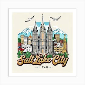 Salt Lake City Utah Art Print