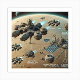 Support Ships Martian Dominion Art Print