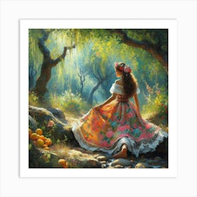 Girl In The Forest13 Art Print