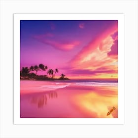 Sunset At The Beach 2 Art Print