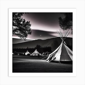 Teepees At Night 25 Art Print