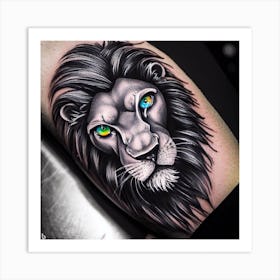 Lion Tattoo 1 Art Print