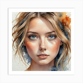 Watercolor Of A Girl 35 Art Print