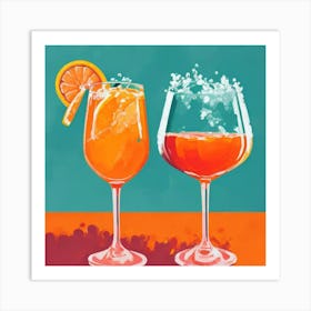 Aperol Spritz Fauvist Painting Art Print 2 Art Print