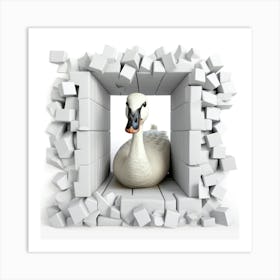 Swan In A Hole Art Print