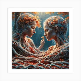 Two Lovers In The Forest 2 Art Print