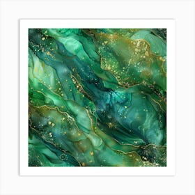 Emerald Green Abstract Painting Art Print