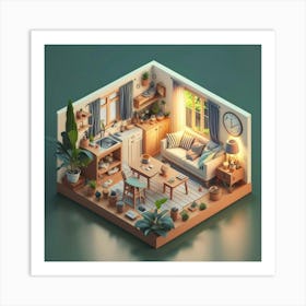 Isometric Art, house deream 3d 13 Art Print