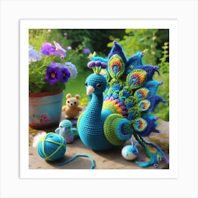 Amigurumi, Peacock 1 Art Print