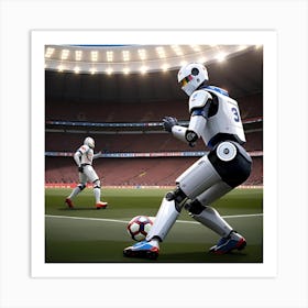 Robot Soccer Game Art Print