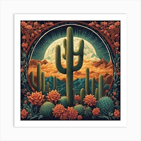 Cactus Desert 1 Art Print