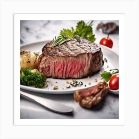 Steak On A Plate Art Print