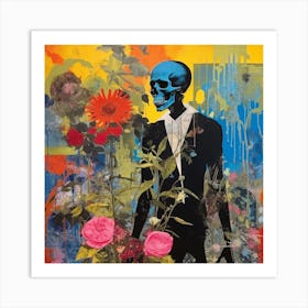 Skeleton And Roses 1 Art Print