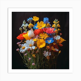 Wildflowers Bouquet Art Print