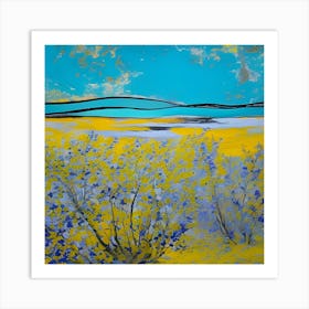 Abstract Of Yellow Flowers Art Print